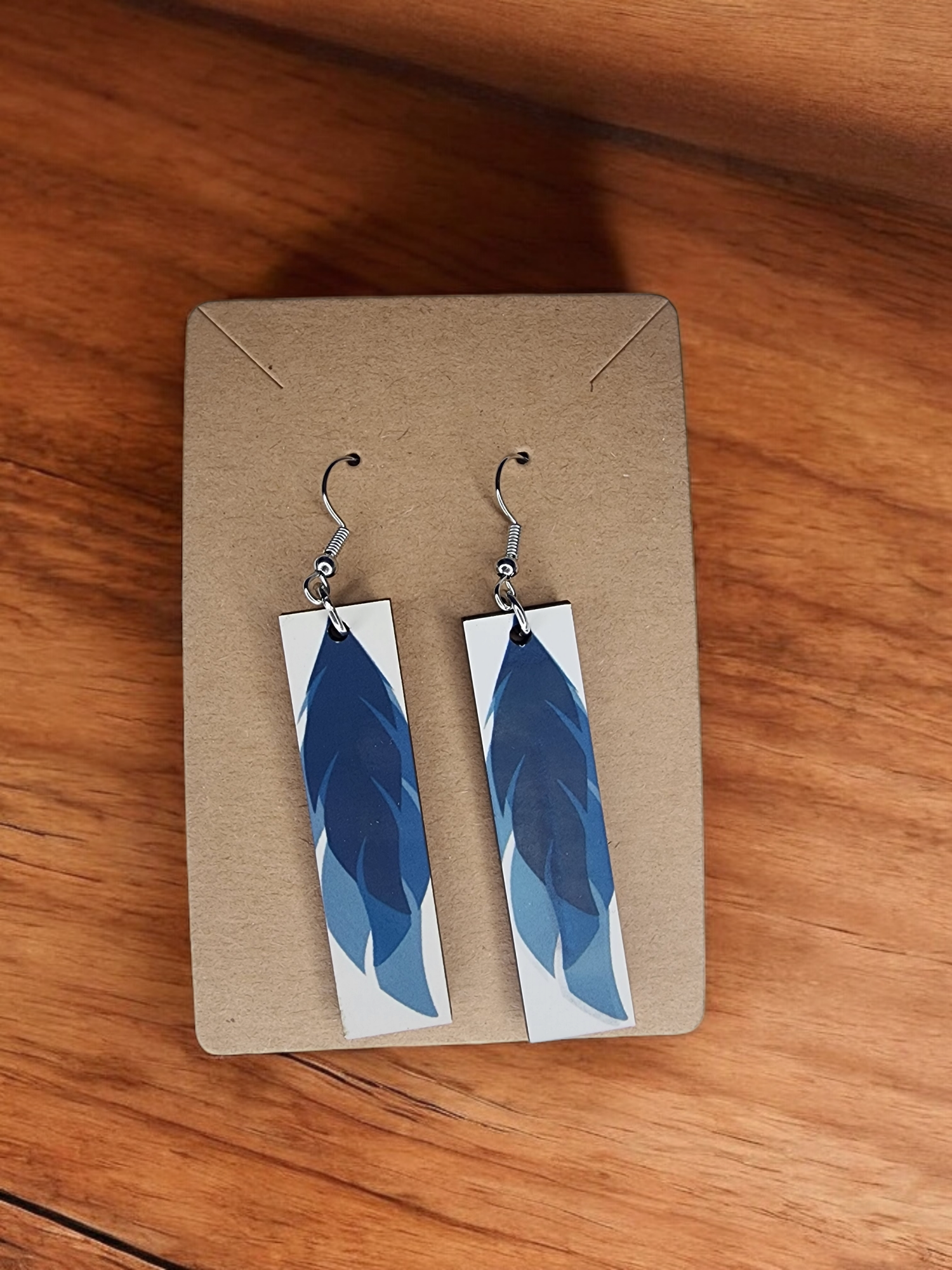 Colourful printed wooden earrings – pre-made or custom