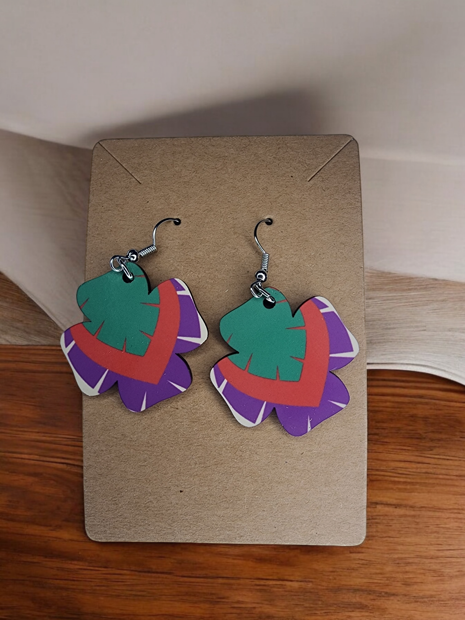 Lightweight wooden earrings