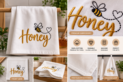 Personalised Monogram Embroidery – Towels, Tea Towels, Bags & More